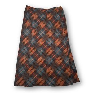 Vintage 90s Brown Plaid Size 1X Alternative Grunge Dark Academia Punk Maxi Skirt